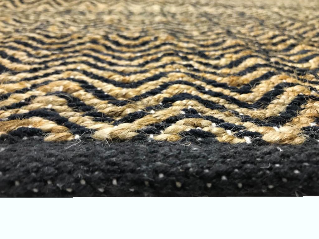 Eco-friendly Jute Rug-1011-Natural/Black-160x230 | Buy Jute & Sisal