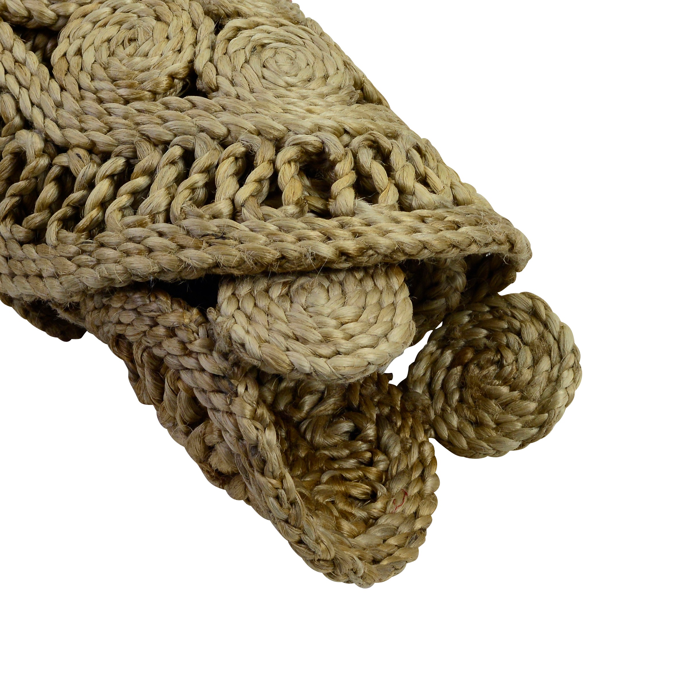 Handwoven Floral Jute Rug 1038 Natural 120x120 Buy Round Rugs