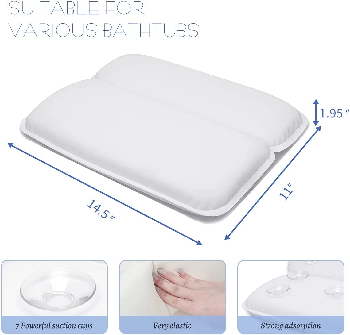 Bathtub Pillow, Neck & Back Support,Bath and Spa Head Rest Pillow with