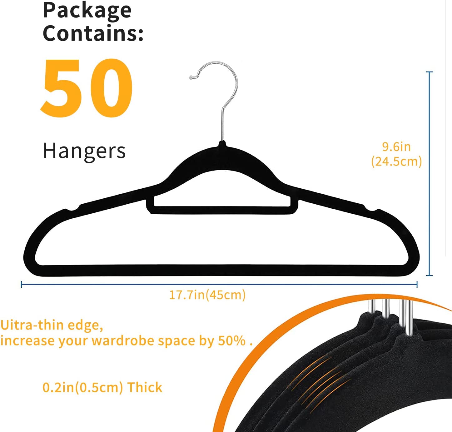 Velvet Coat Hangers Velvet Suit Hangers (50pack) NonSlip Clothes