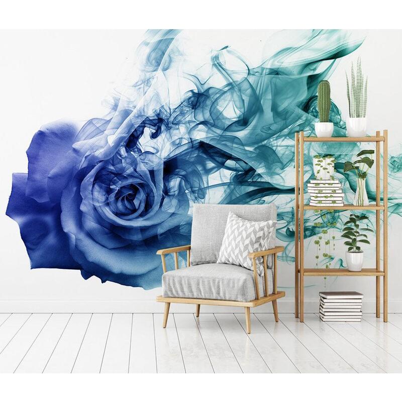 3D Abstract Blue Rose Removable Wallpaper,Peel and stick ...