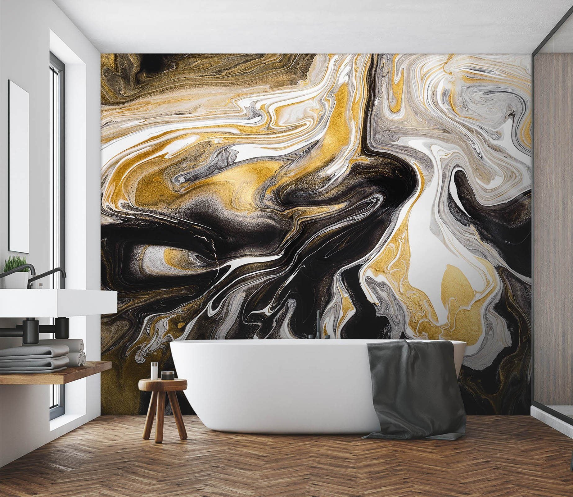 3D black abstract painting 51 wall murals | Buy Wall Art - 1459573