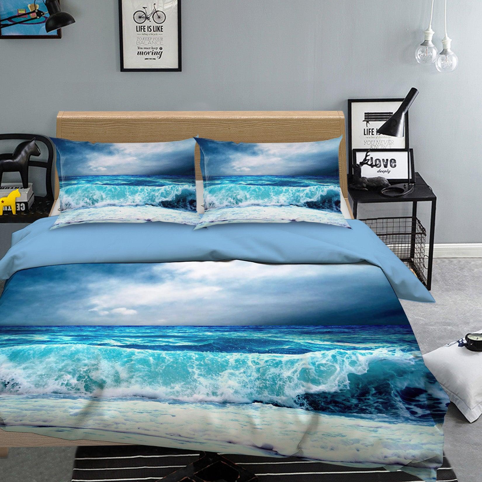 3D Blue Sea Wave Quilt Cover Set Bedding Set Pillowcases 76 | Buy Kids ...