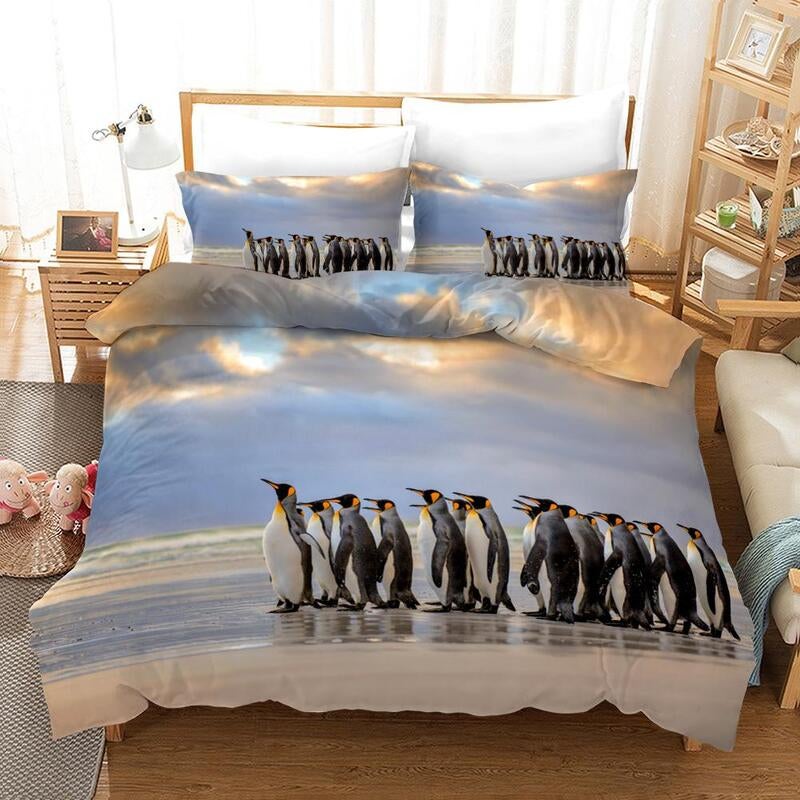 3d Blue Sky Penguin Quilt Cover Set Bedding Set Pillowcases 14
