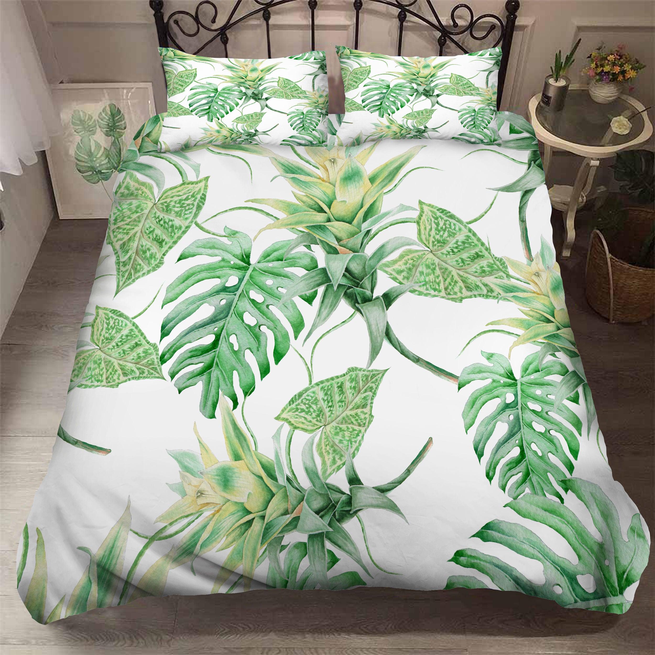 3D Green Palm Leaves Quilt Cover Set Bedding Set Pillowcases 05 | Buy ...