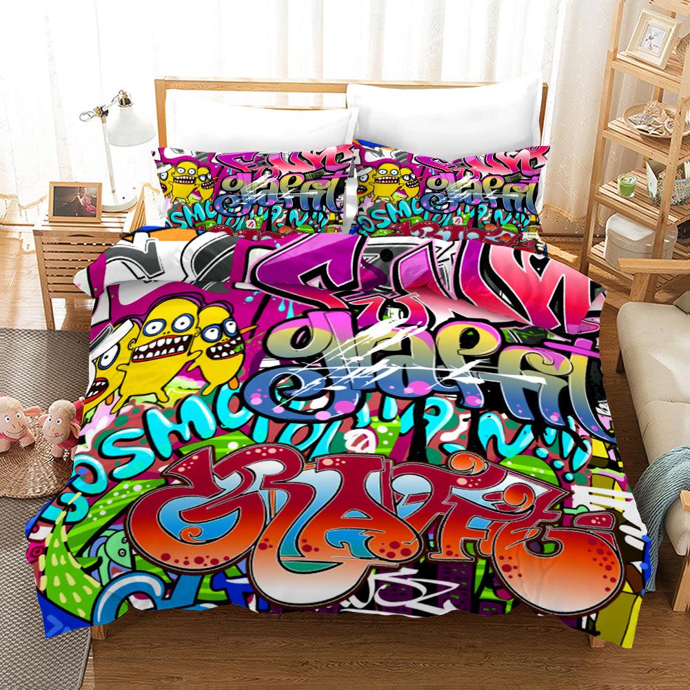 3D Street Graffiti Quilt Cover Set Bedding Set Pillowcases 203 Buy Kids Quilt Cover Sets 1488739
