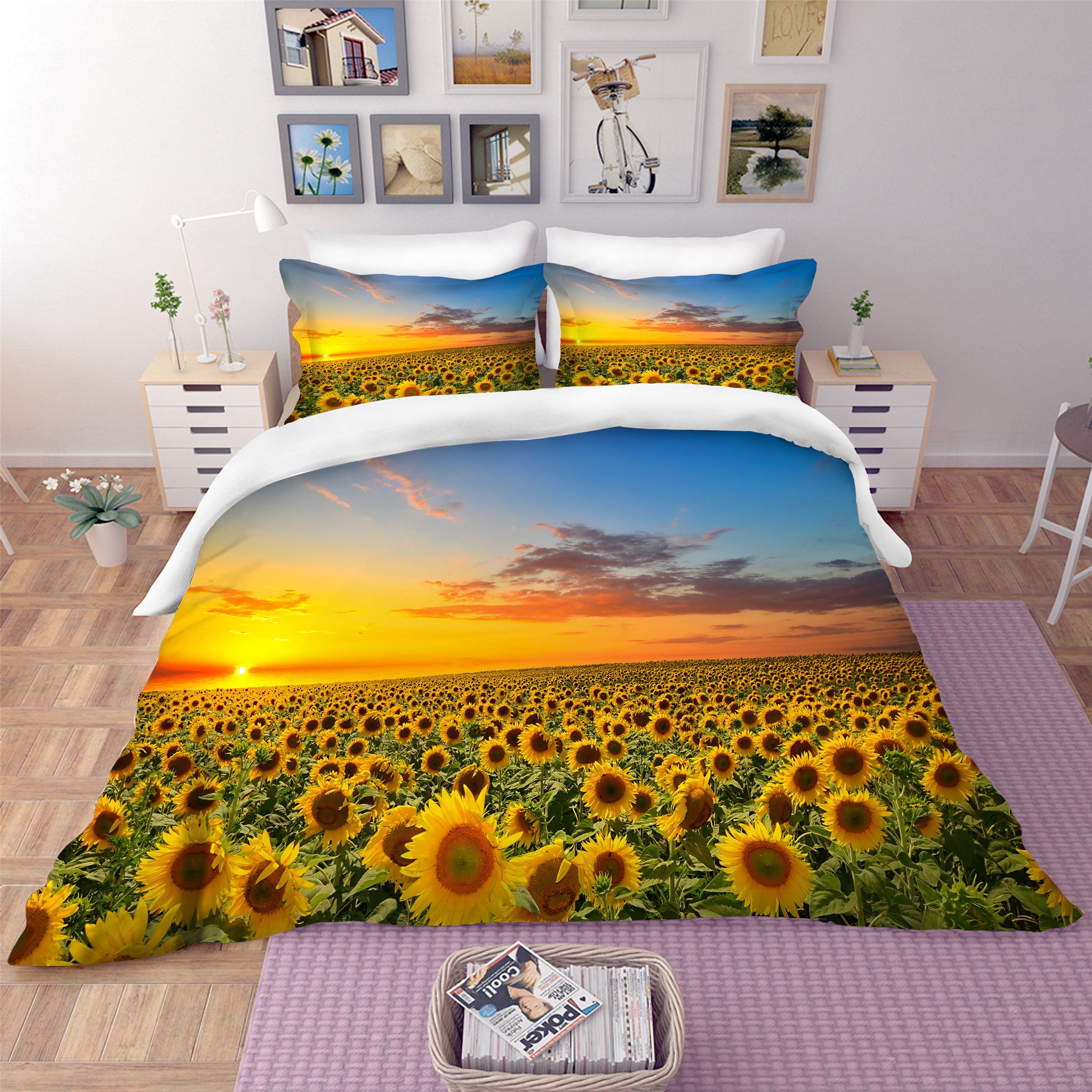 3d Sunflower Field Quilt Cover Set Bedding Set Pillowcases 101 Buy Kids Quilt Cover Sets 1501308