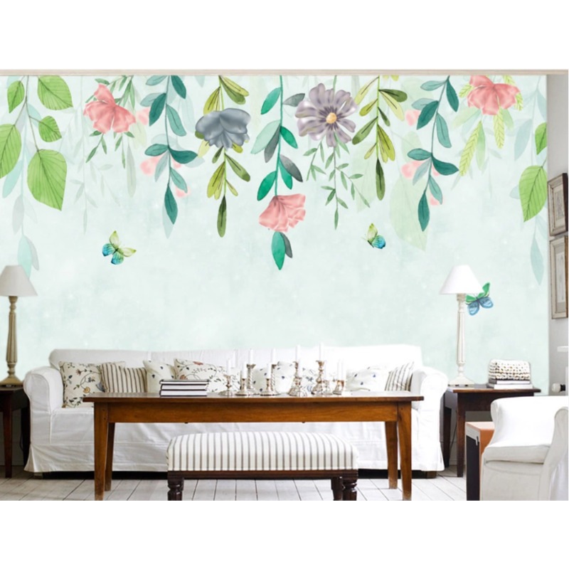 3D watercolor floral wall mural Wallpaper 779 | Buy Wallpaper & Decals