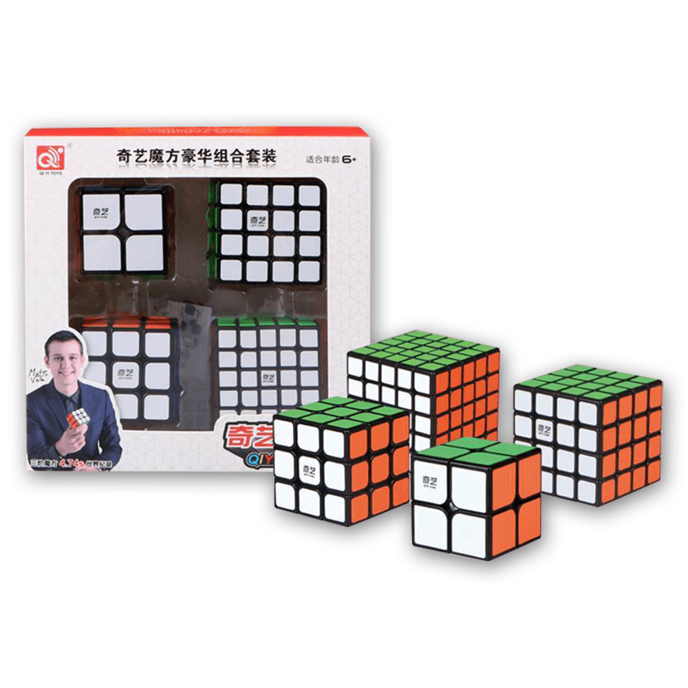 QiYi 4 Cube Gift Box Set (2x2, 3x3, 4x4, 5x5,) + Secret