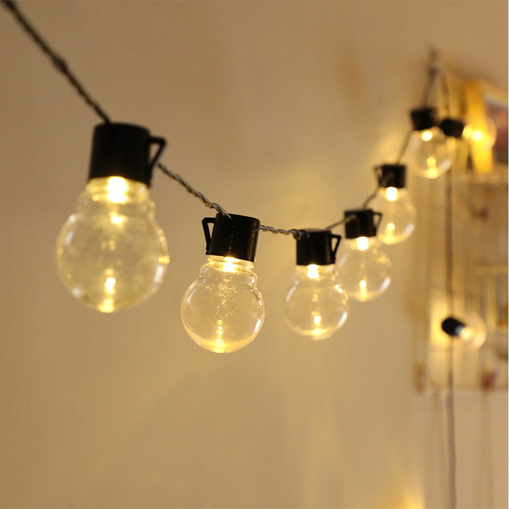 10 LED SolarPowered RetroStyle Vintage String Light Bulbs Decoration