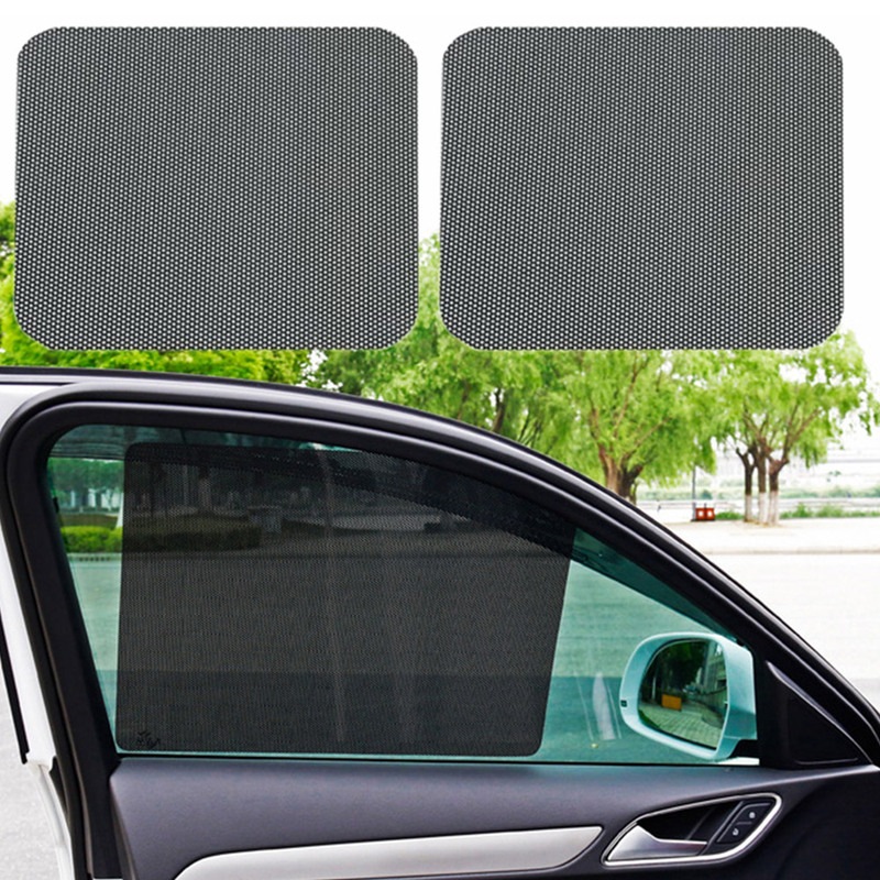 2pcs Car Window Dotted Shade Stickers Window Sunshade Sunscreen Films