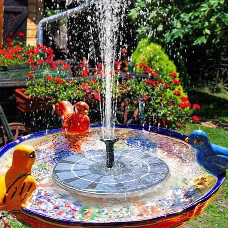 solar powered floating pump water fountain birdbath home pool garden on outdoor solar pond fountain floating water fountain decor kit