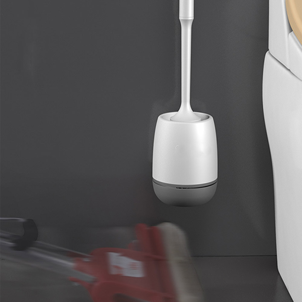 Silicone Toilet Brush with Holder Set Bathroom Cleaning Bowl Brush