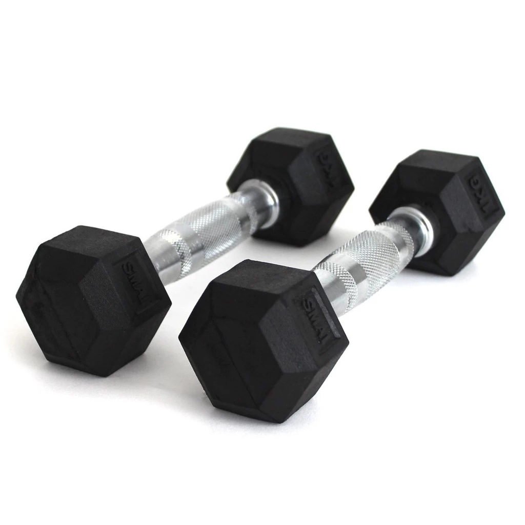 Dumbbells Weights Rubber Hex Set 2x 1kg Gym Yoga Fitness Buy