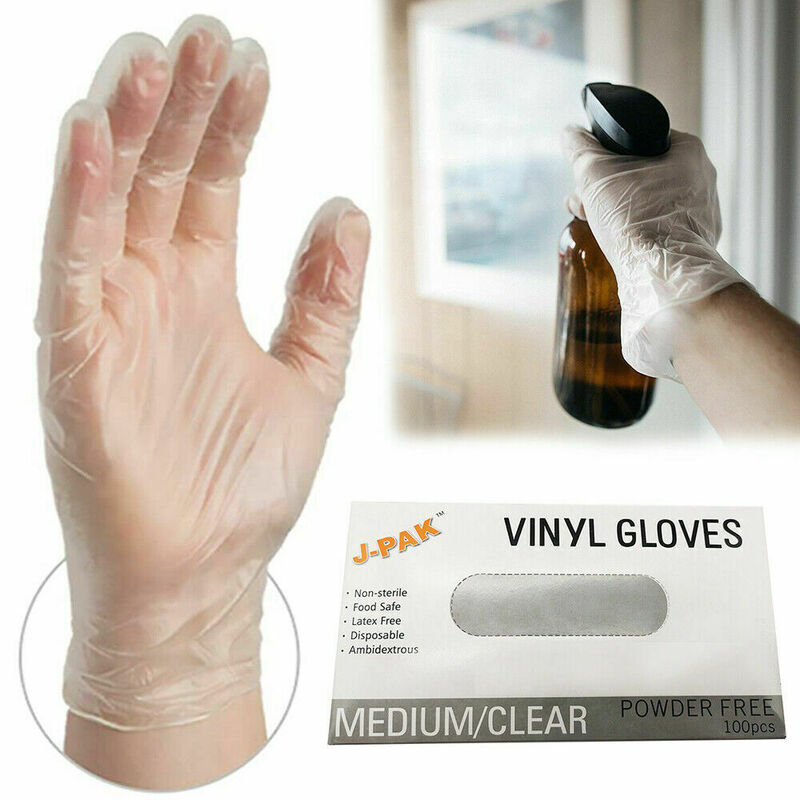 Clear Vinyl Gloves Disposable Powder Free/ Powdered Work Safe Glove