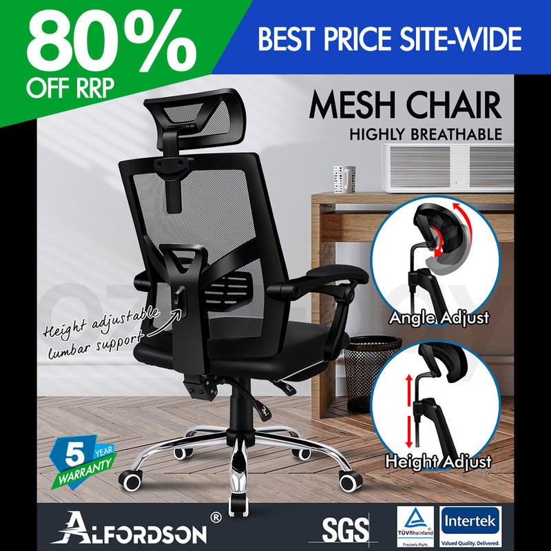 ALFORDSON Mesh Office Chair Gaming Executive Fabric Seat ...