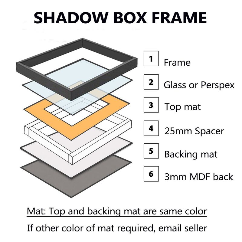 Square, 3-D, Deep shadow Box Frame, 8x8