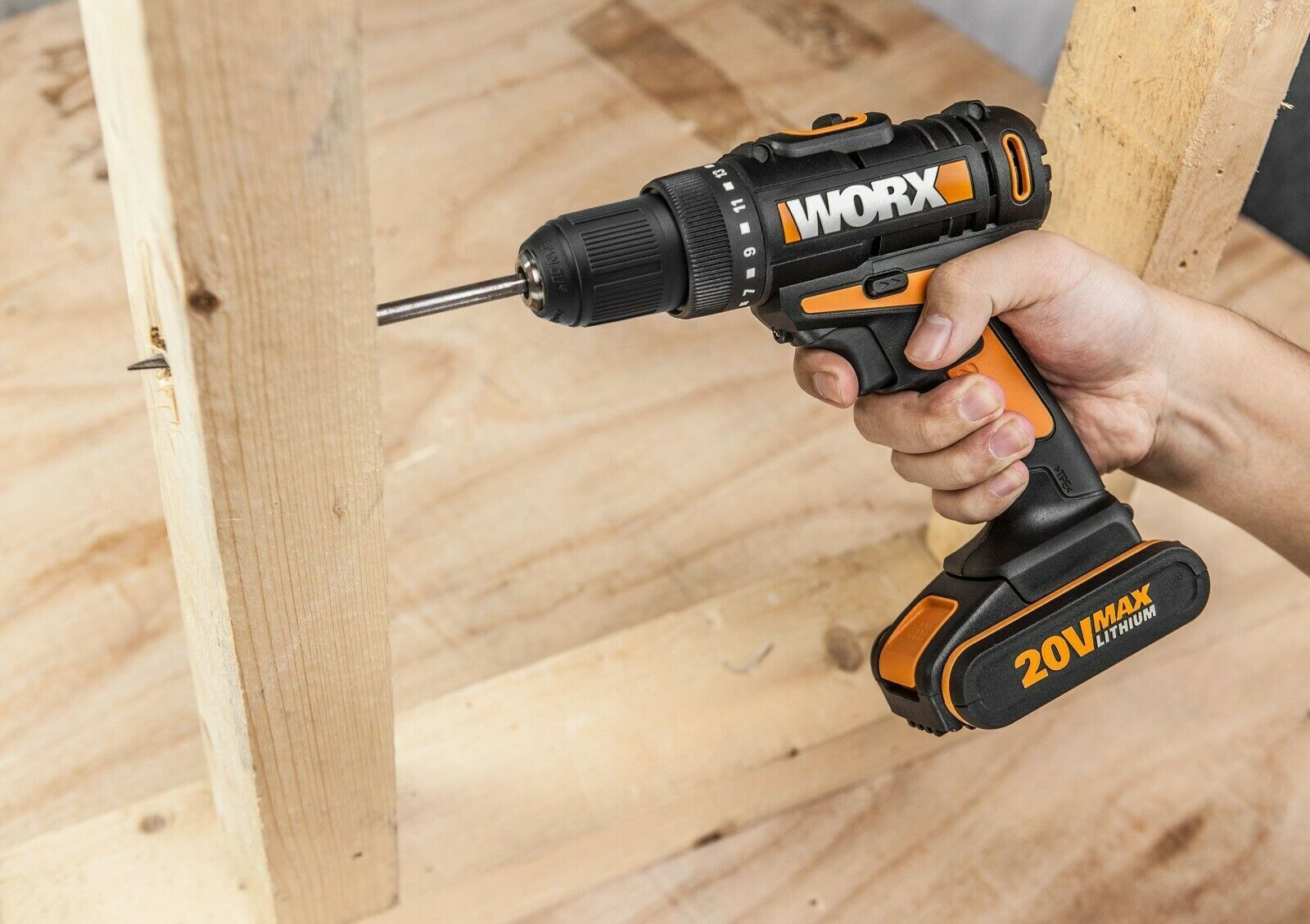 WORX 20V 10mm Drill Driver Kit , 35 pce accessories, 1 x battery