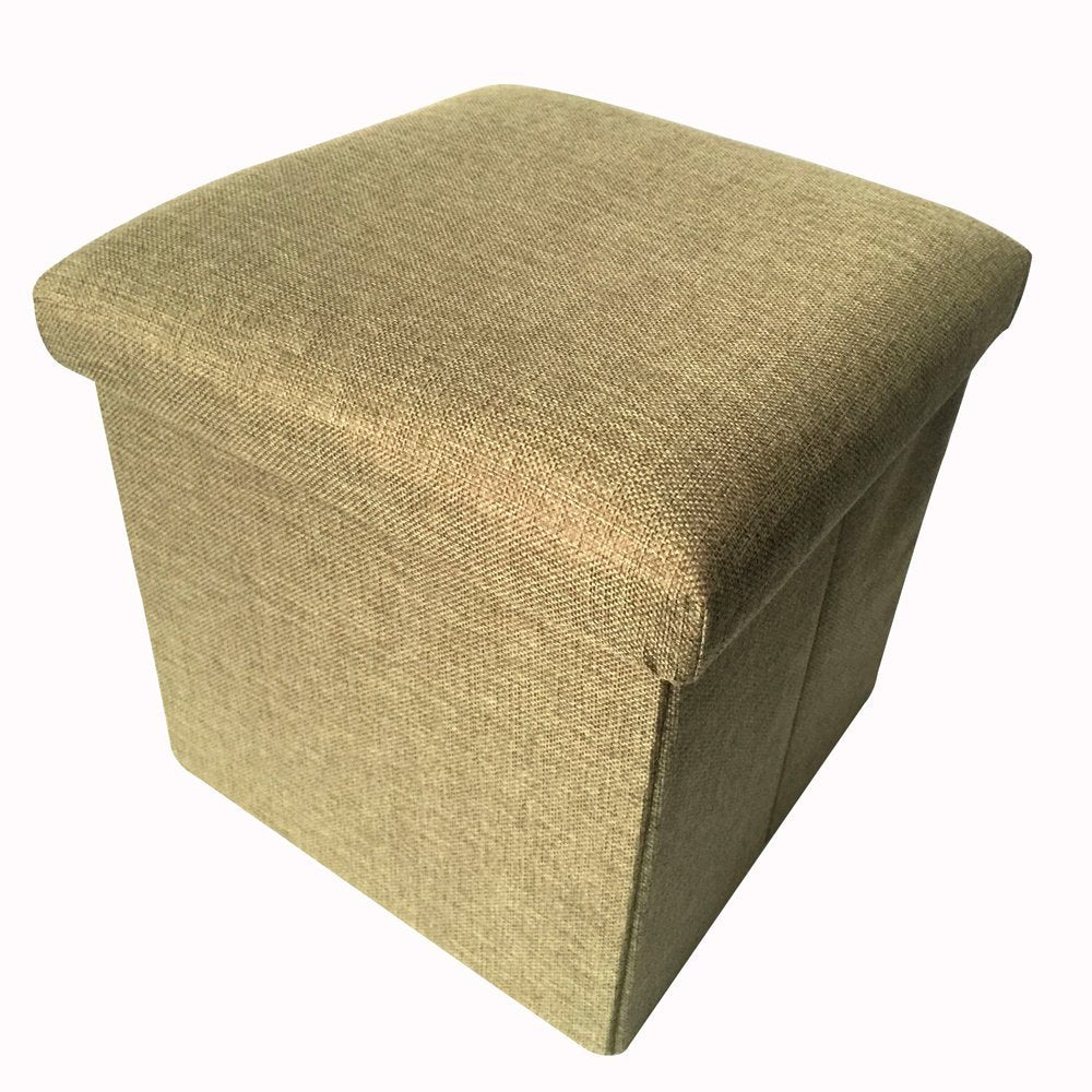 Folding Ottoman Storage Cube Footstool Stool Blanket Box Pouf Faux