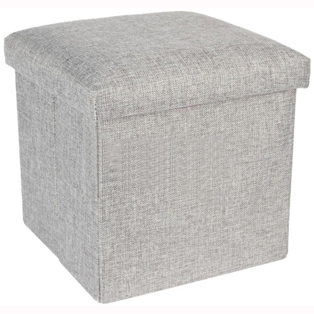 Folding Ottoman Storage Cube Footstool Stool Blanket Box Pouf Faux