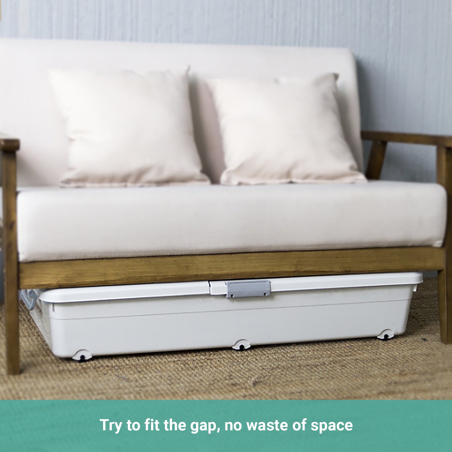 Lecluse Bed Bottom Storage Box UnderBed Case Container Organizer Pully