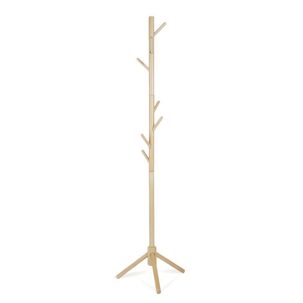 white wooden coat stand