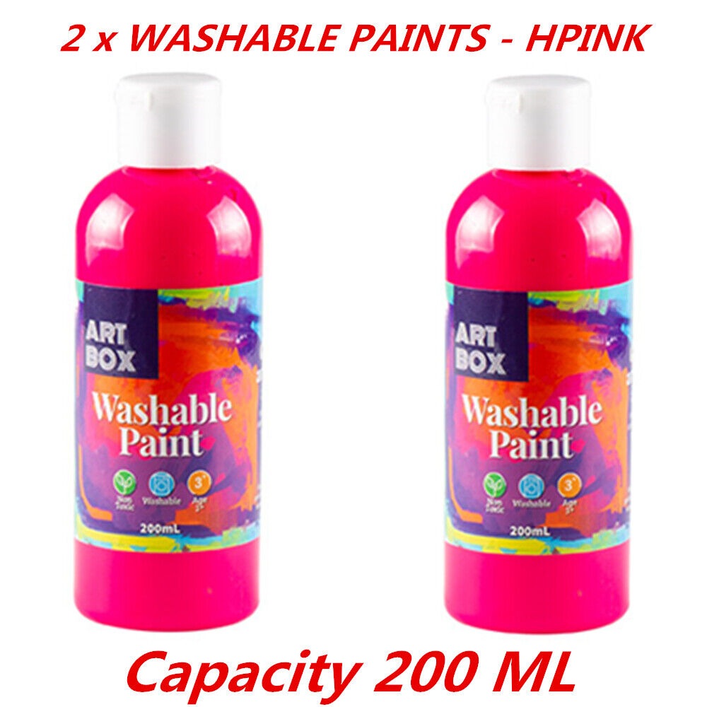 2 x Acrylic Hot Pink Color Artist Washable Paint Art Craft Radical