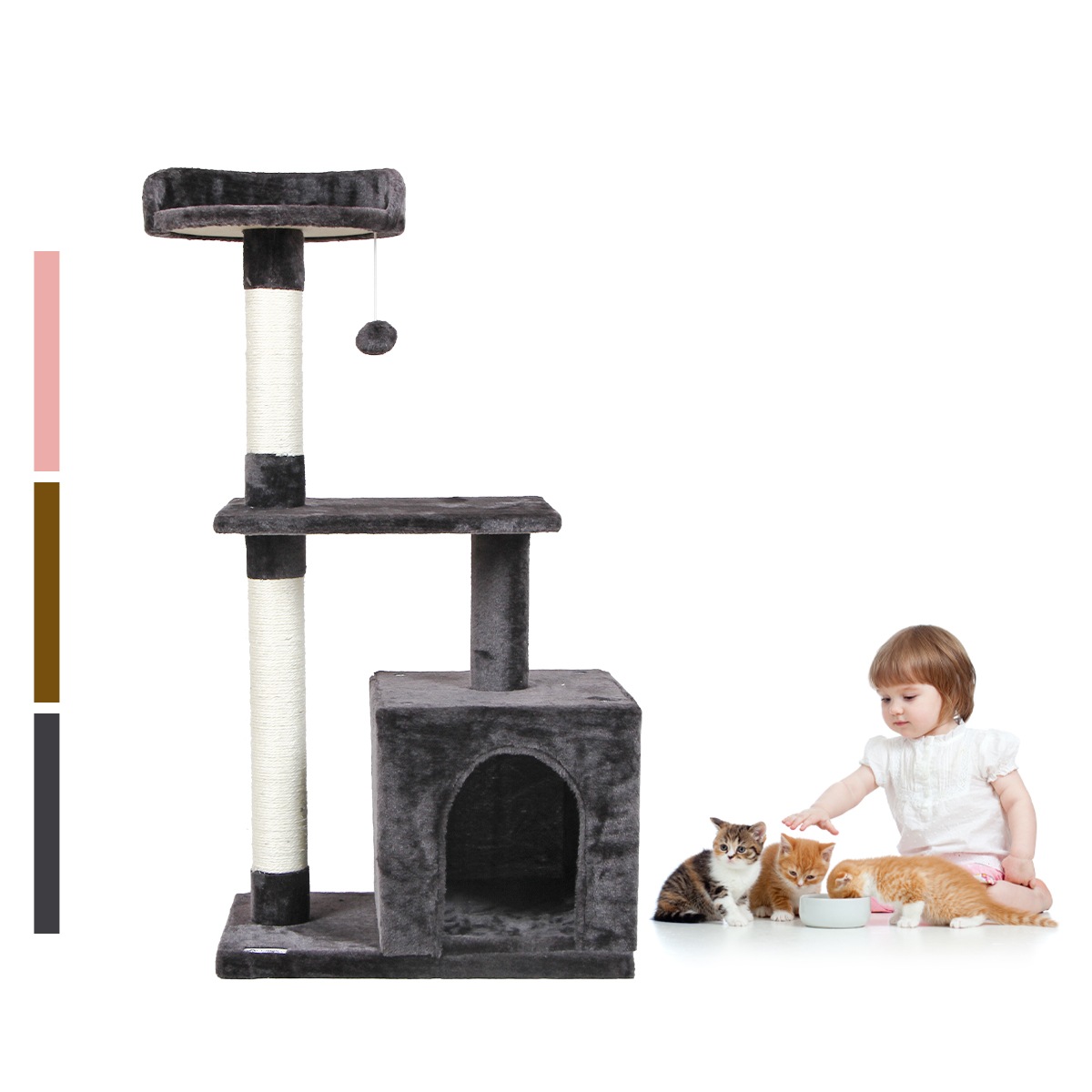 Advwin 92CM 3Level Cat Tree Stand House Furniture Kittens Activity