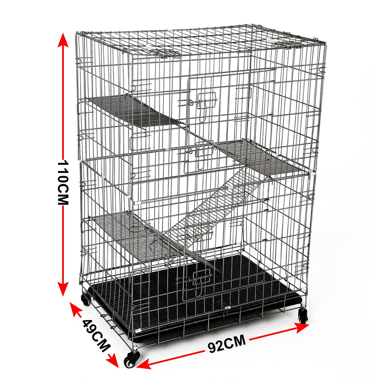 Advwin Cat Cage, 3Tier Portable Cat Cage Playpen Box Kennel Crate with