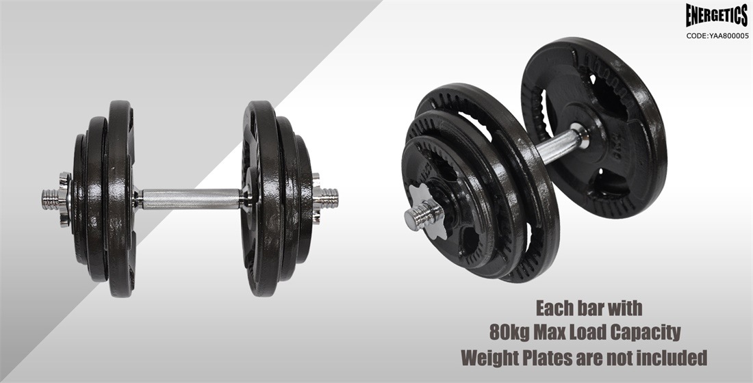 36cm Dumbbell Bar 1 Pair Stainless Dumbell Handle Weight 25mm