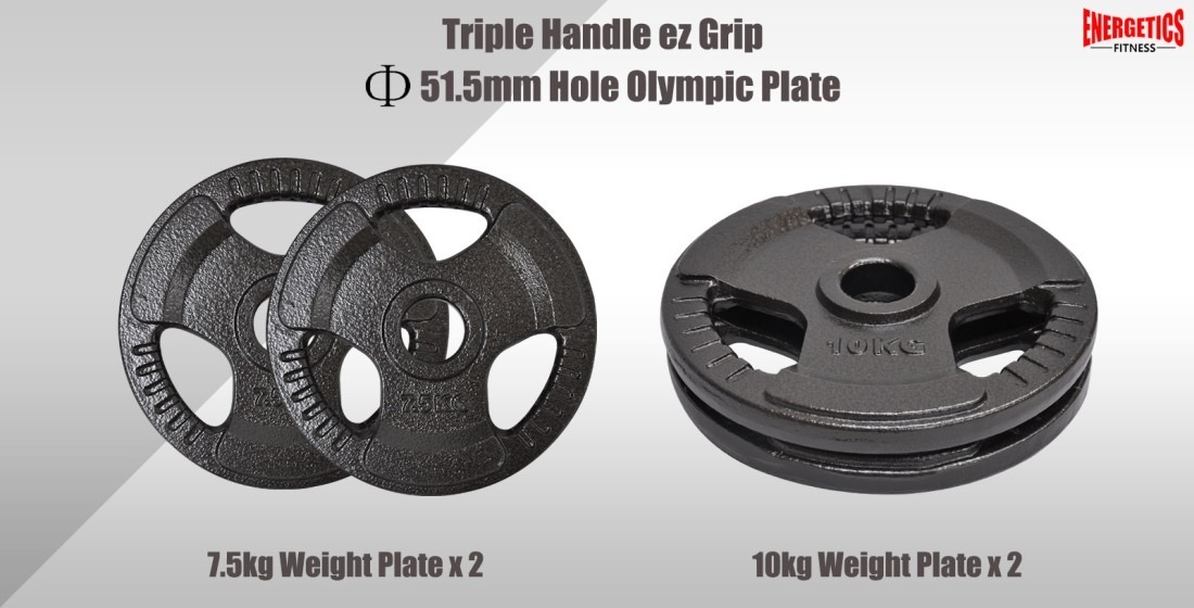 44KG Weight Set 150cm Olympic Barbell Bar 35KG Weight Plate FREE Spring