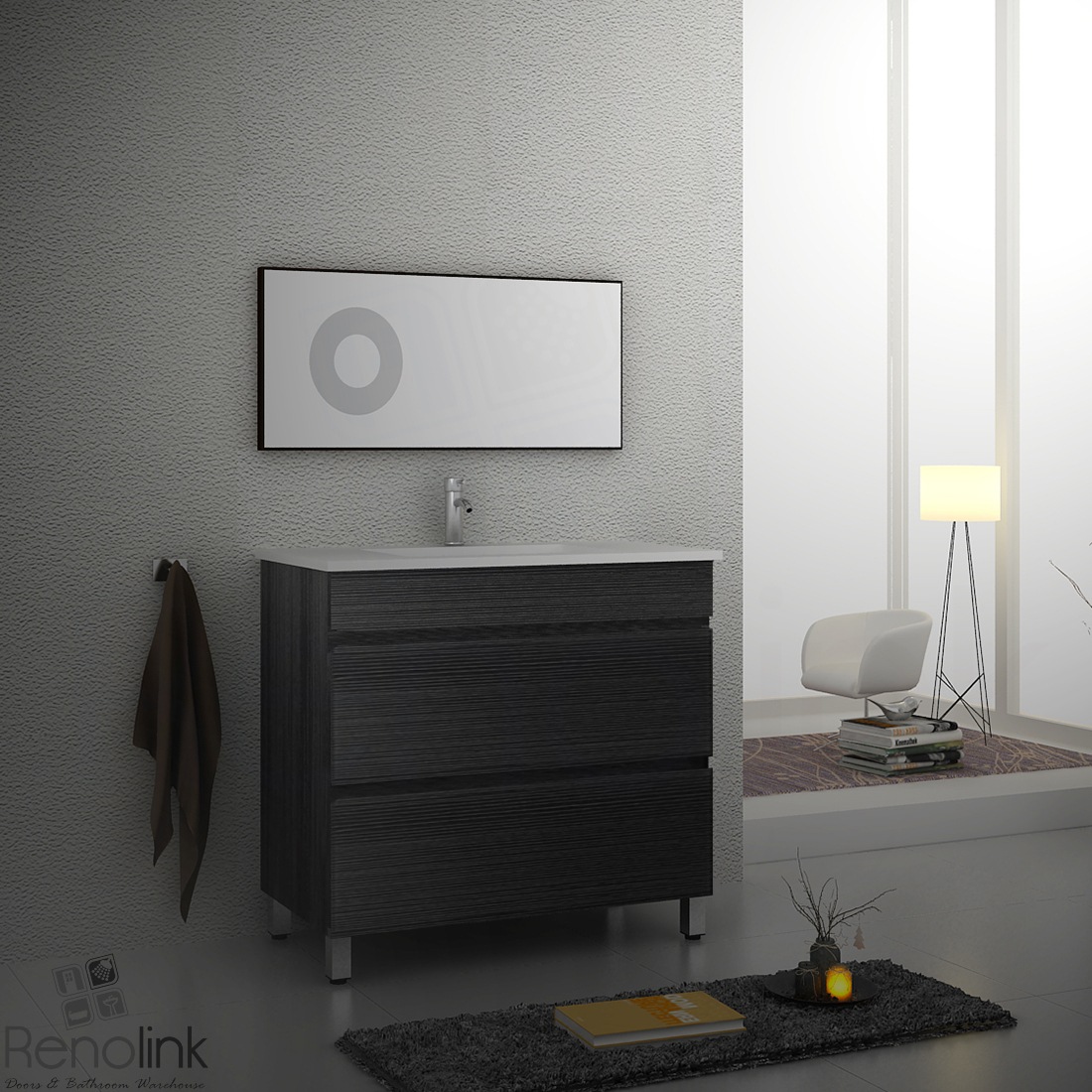 VELLENA 900mm CHARCOAL GREY Bathroom Vanity Buy Bathroom