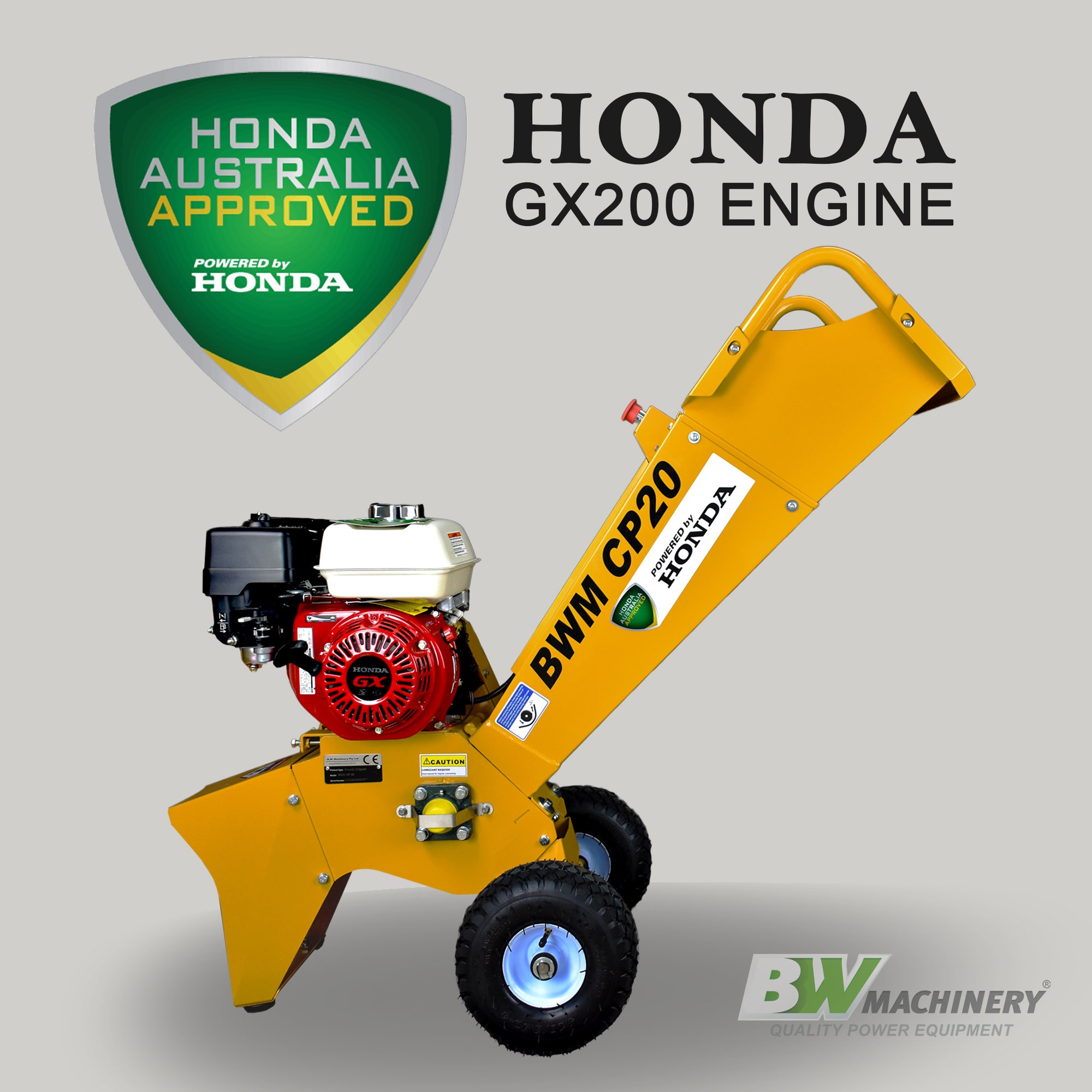 BWM CP20H Chipper Shredder with Honda GX200 Engine (Self Feeding) Buy