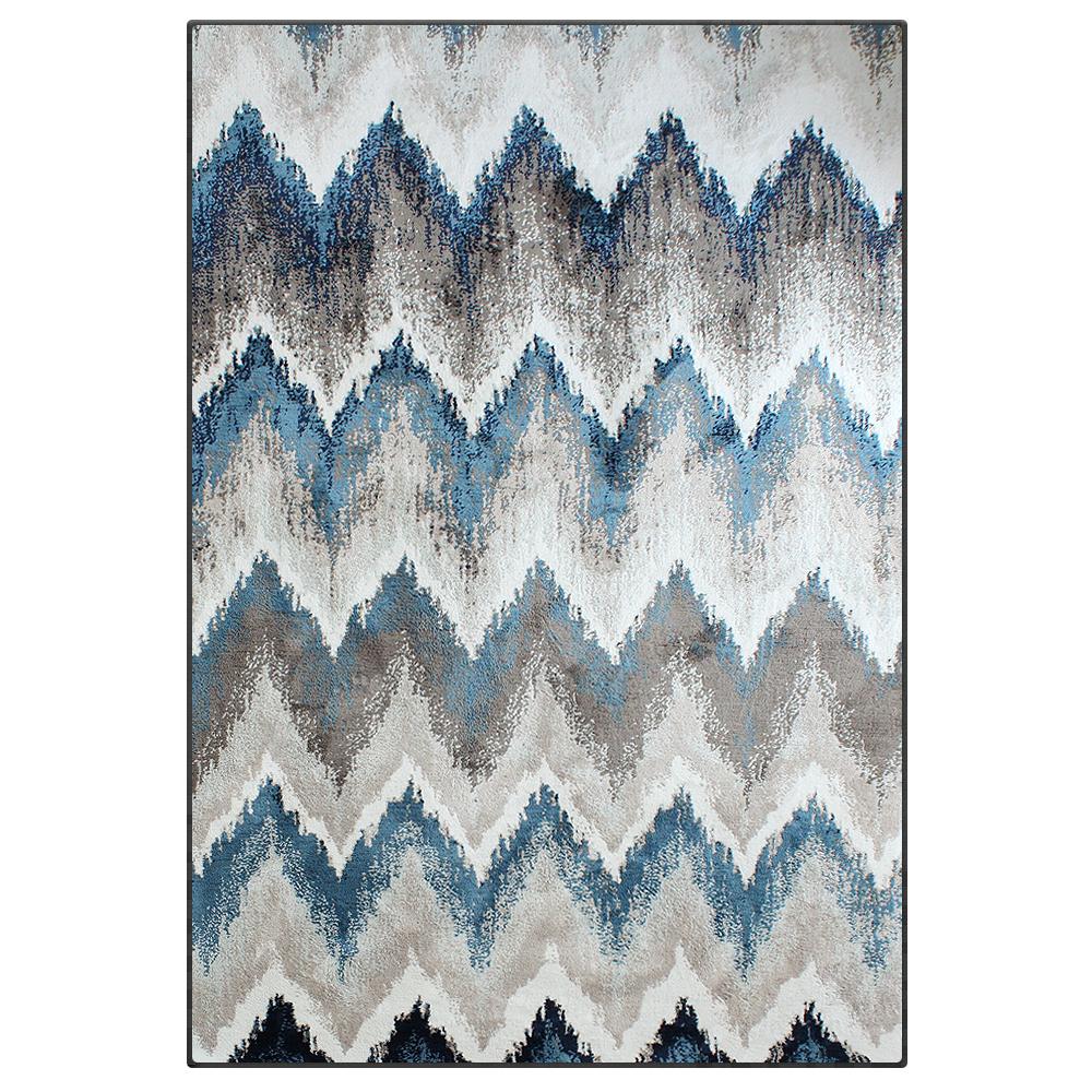 Monochrome Blue Grey Cream Floor Area Traditional Soft Rug Carpet Buy